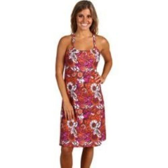 prAna orange congo beats floral Quinn Dress - Picture 1 of 10